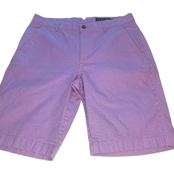 Dunning Golf Everbest Pinstripe Seersucker Flat Front Golf Shorts - Picture 1 of 11